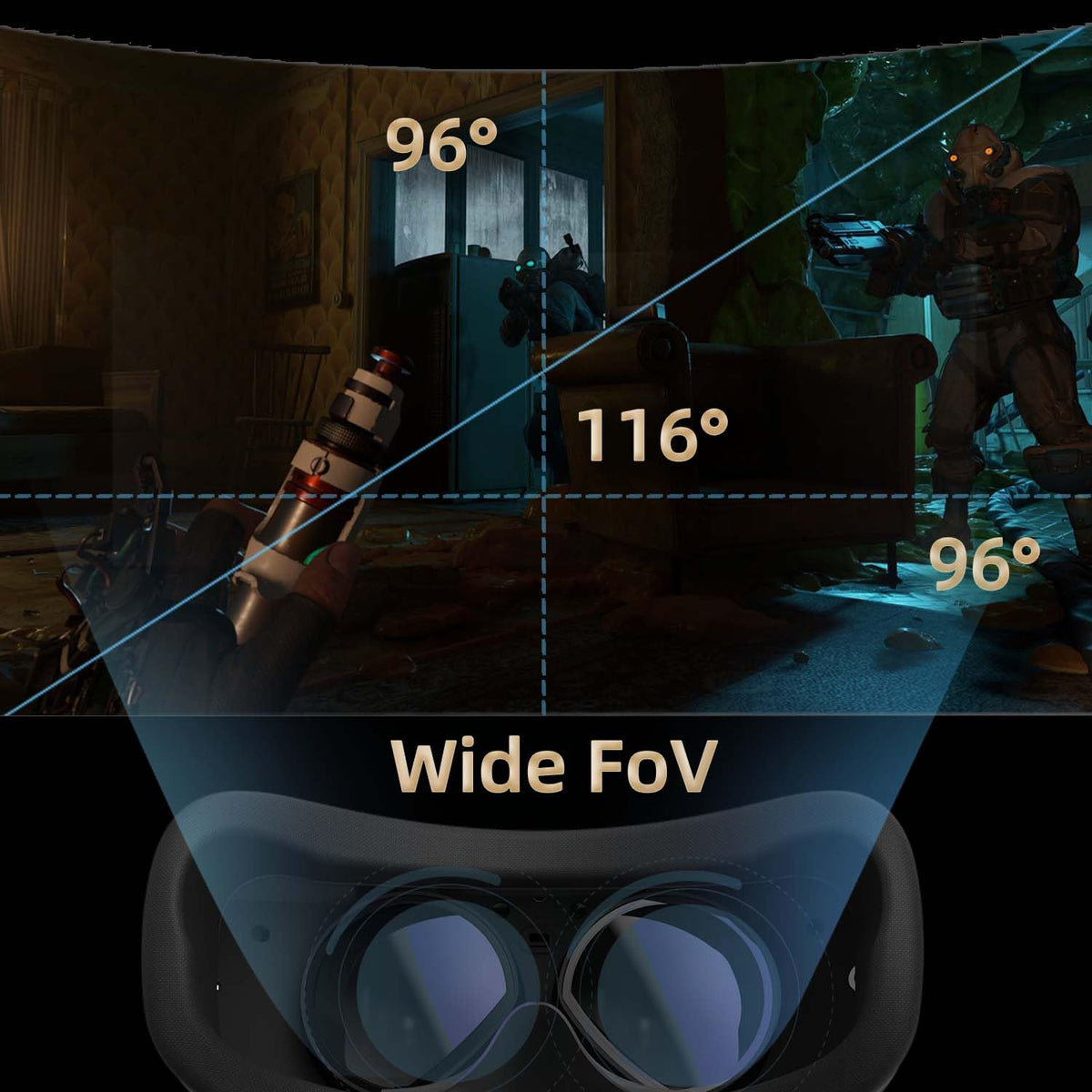 DPVR E4 PC VR Headset, Virtual Reality Headset for PC, SteamVR, 120Hz