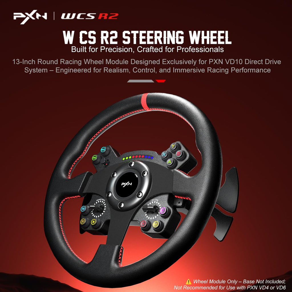 PXN W CS R2 13-Inch PC Sim Racing Steering Wheel