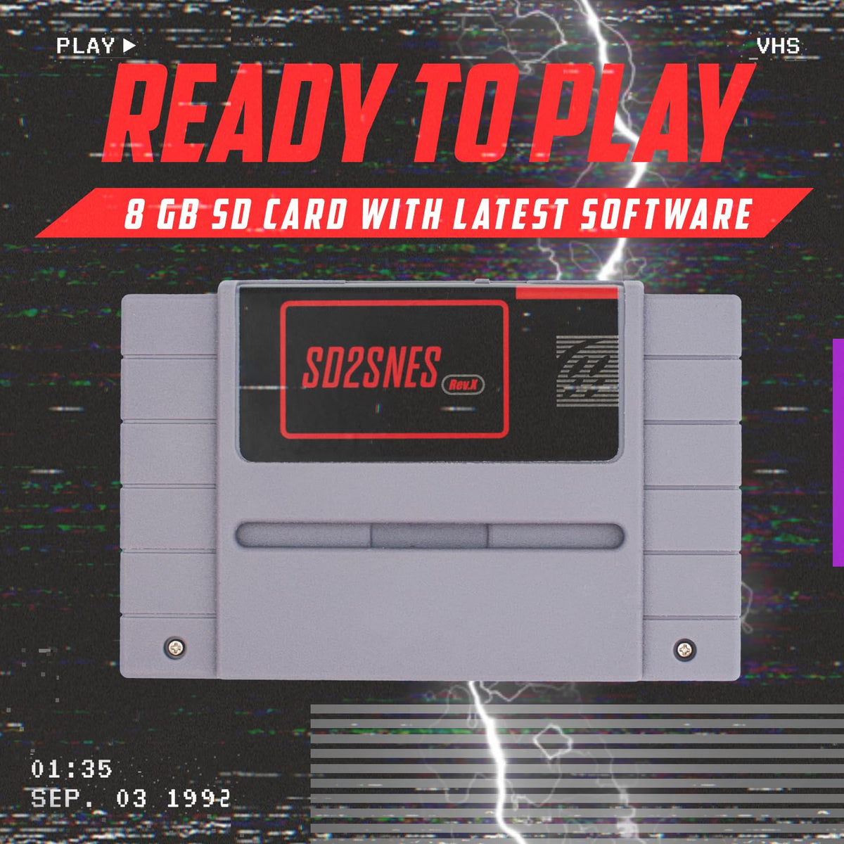 SD2SNES Rev X 2025 – Flash Cartridge for Super Nintendo SNES | 16GB SD Card Preloaded | Game Boy Player Adapter – Play All SNES & GB Games Instantly – Plug & Play, No Setup Needed