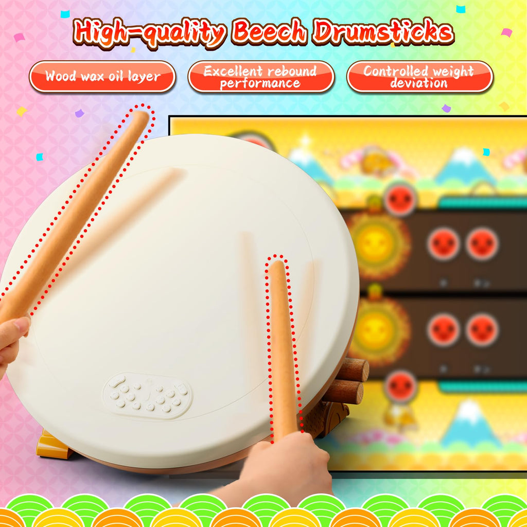 IINE Professional Taiko Drum Controller Pro Max, Taiko Game Controller with 2 Drum Sticks, Drum Controller Compatible With Nintendo Switch/PS4/PS5/PC/NS2