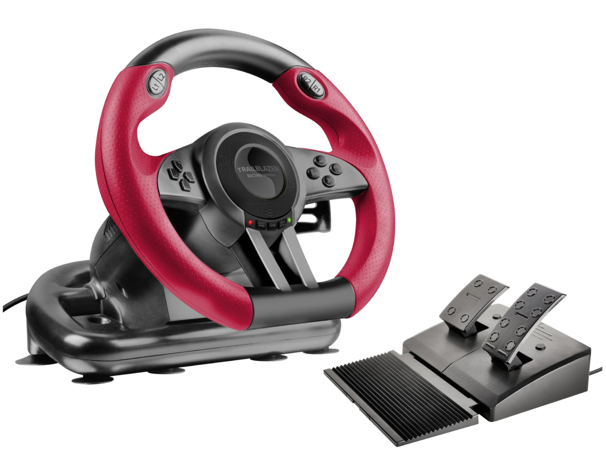 Speedlink DRIFT O.Z. Racing Wheel - USB Gaming Lenkrad fr PC, Schwarz-Orange (Kompatibel mit Windows XP - Pedale fr Gas & Bremse)