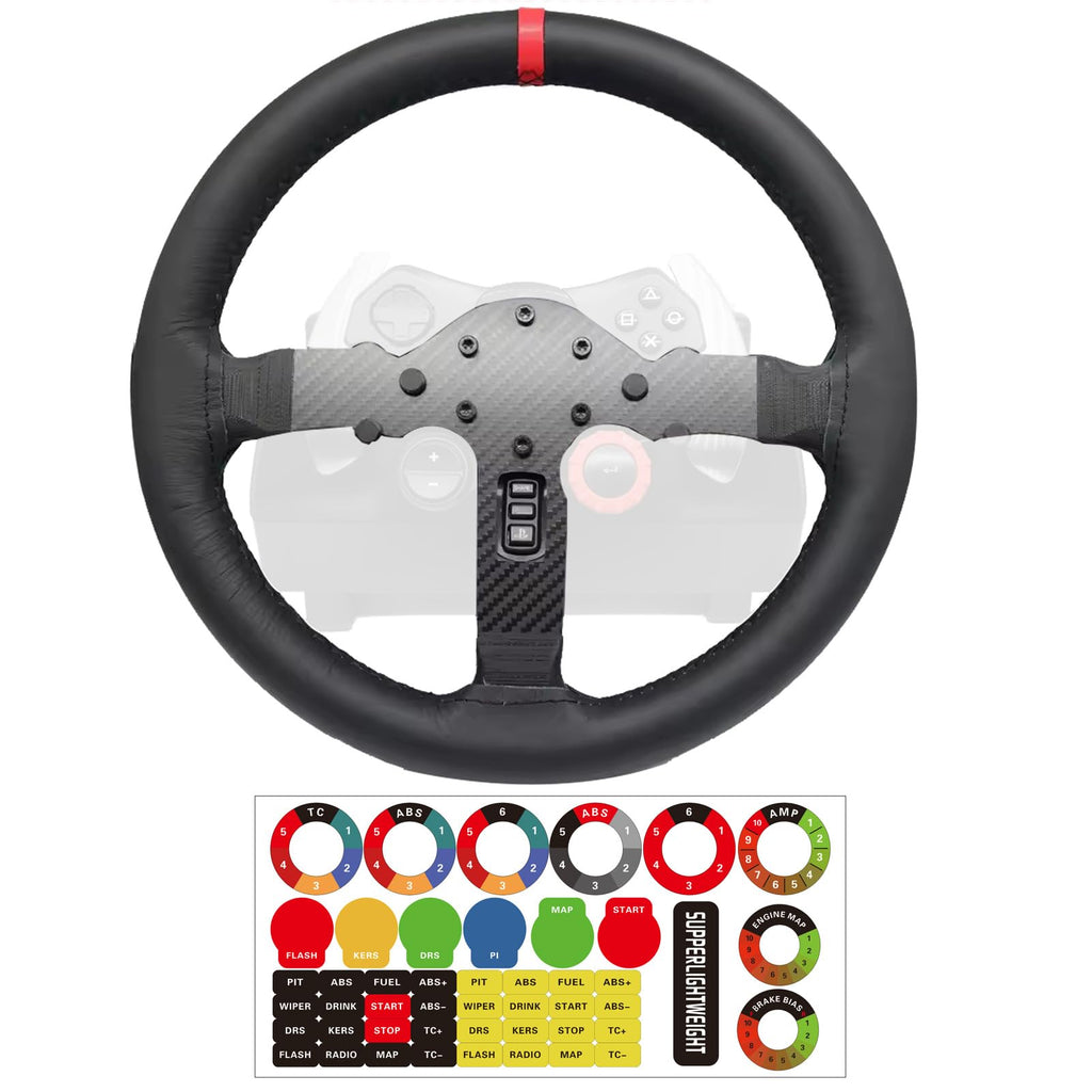 Replace 13 inch lightweight Suede/Leather Steering Wheel Replace Panel For MOZA R5/R3/ES/ESX Bundle Gaming Racing Wheel (With full Suede)