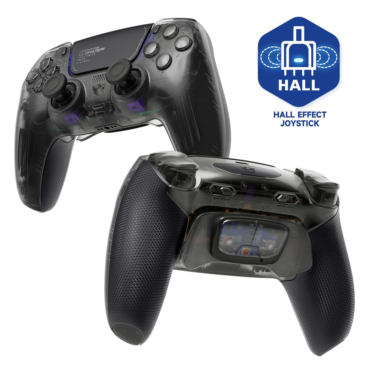 HEXGAMING ULTIMATE PRO Controller Compatible with ps5, Chaos Black