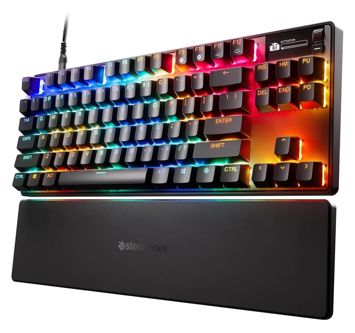 SteelSeries Apex Pro TKL Gen 3 - HyperMagnetic Gaming Keyboard - OmniPoint 3.0 Switches - Adjustable Response - Rapid Trigger - Rapid Tap/SOCD - OLED - PBT Keycaps - USB-C - US Layout QWERTY