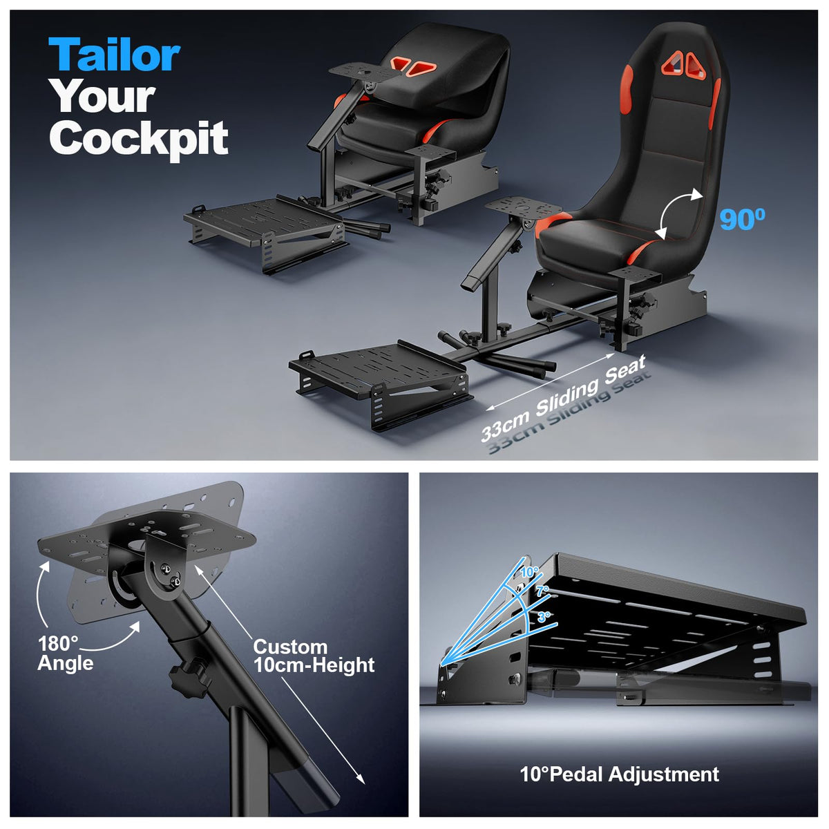 DIWANGUS Stable Racing Simulator Cockpit for Logitech, Thrustmaster, MOZA