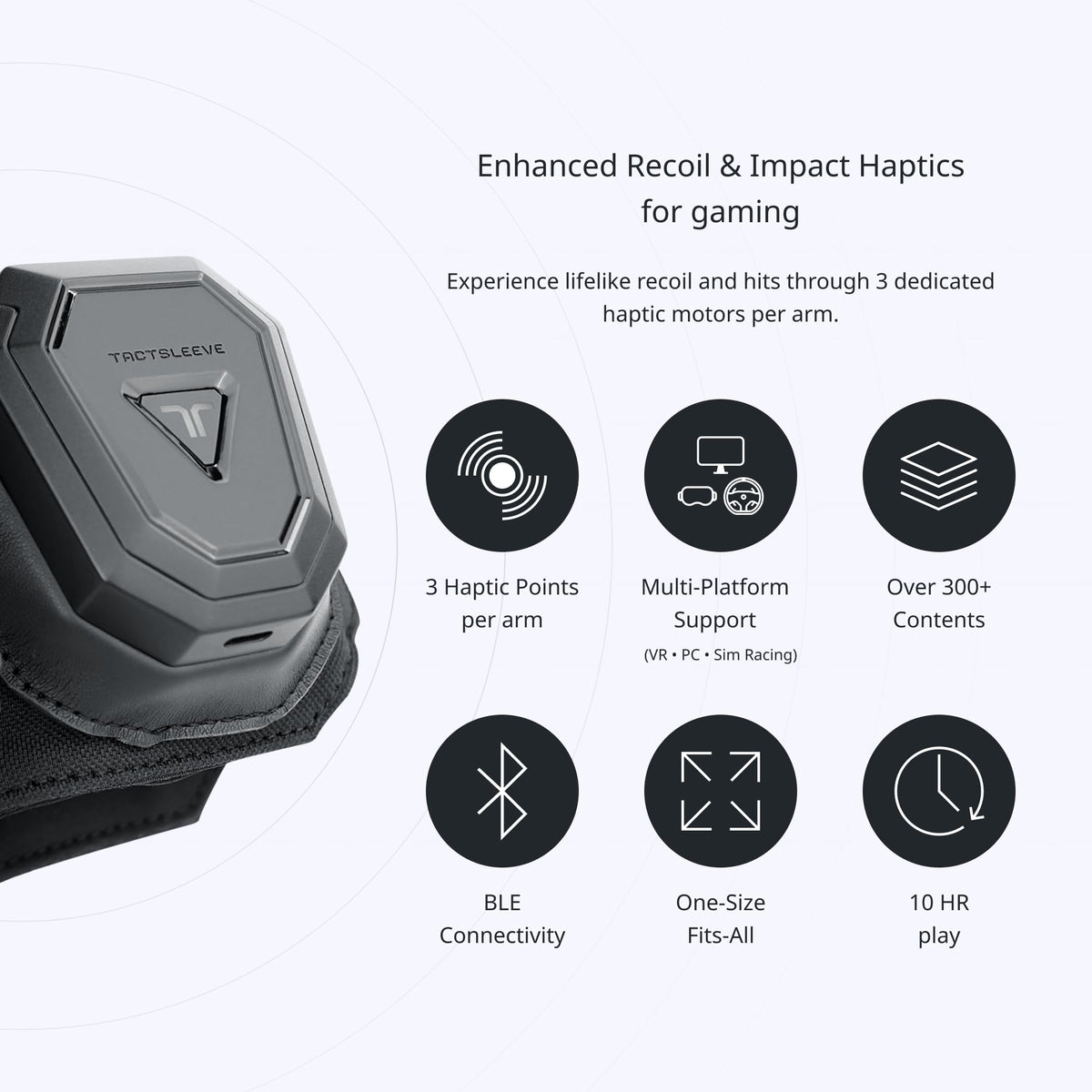 bHaptics Starter Bundle Onyx | TactSuit Air Onyx & TactSleeve for VR & PC Gaming | Sim Racing, Music