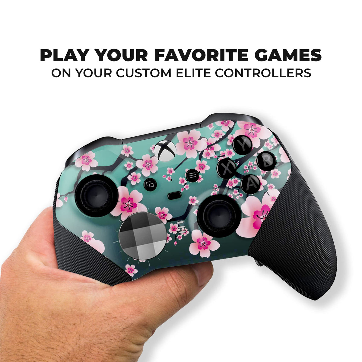 DreamController Cherry Blossom X-box Elite Controller Series 2 Limited Edition Custom Elite Series 2 Controller for X-box One/Series X/S. with Advanced Hydro-Dip Paint Technology (Not Just a Skin)