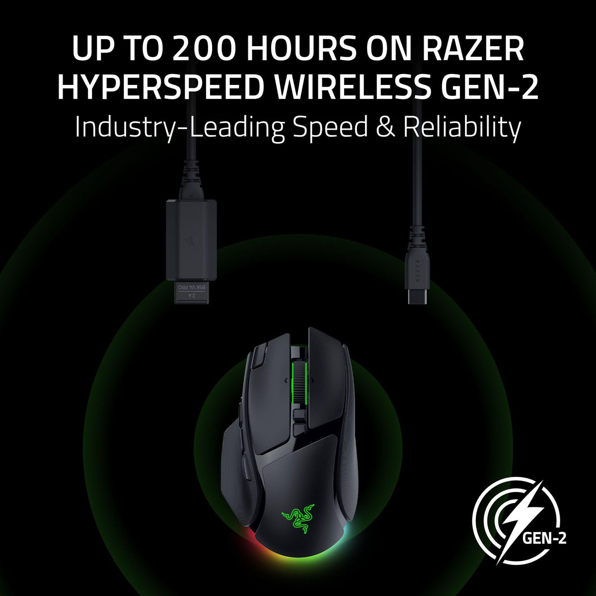 Razer Basilisk V4 Pro Wireless Gaming Mouse, 200 Hr Battery Life, Black