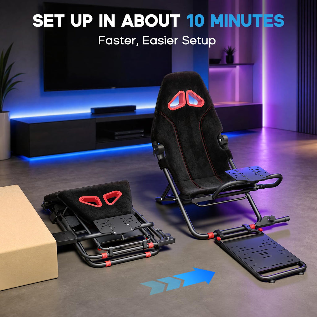 Foldable Racing Simulator Cockpit for Logitech Thrustmaster MOZA
