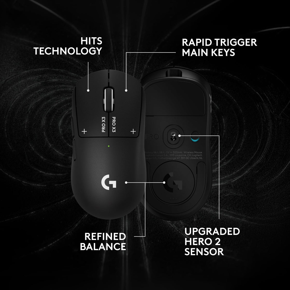Logitech G PRO X3 SUPERSTRIKE Gaming Mouse - Black