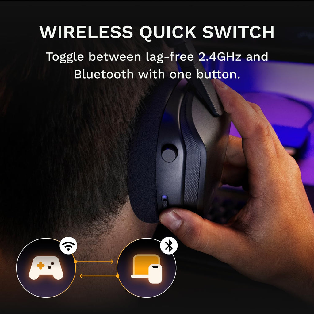 GLORIOUS GHS Wireless InfinitePlay - Gaming Headset - PC, PS5, PS4 - Black