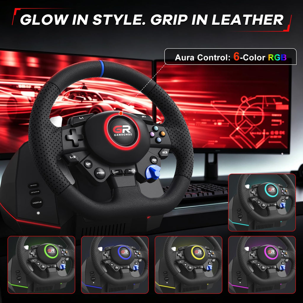 Gamrombo 11in Racing Wheel Set for PS5/PS4/PC