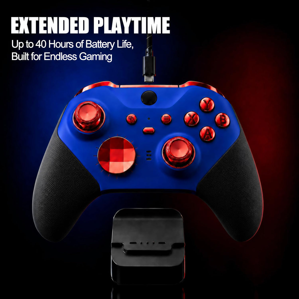 DIY Customized Elite Series 2 Controller Compatible with Xbox Elite Series 2 Controller, Adjustable Thumbsticks, Wireless Custom Gaming Controller Compatible for Xbox Series X/S One - Electric Blue