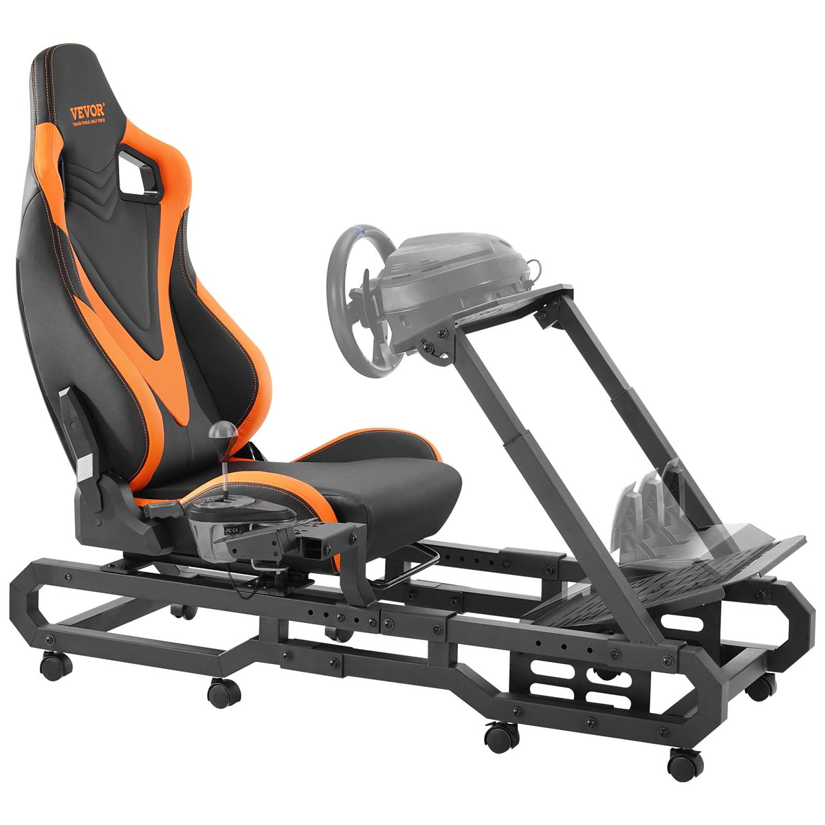 VEVOR Gaming Racing Wheel Stand, Compatible with Logitech G923/G920/G29 & Thrustmaster T248P, Heavy-Duty Adjustable Steering Wheel Stand Cockpit, 330 lbs Capacity, Compact for Sim Racing