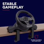 Trust GXT 289 Movi Gaming Steering Wheel PC, Xbox Series X/S, PS4, Nintendo Switch, Racing Wheel with Pedals, Shift Paddles, Vibration Feedback, Sim Racing Farming Simulator / F1 / Gran Turismo