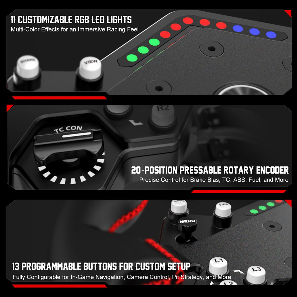 PXN W DS R2 Gaming Racing Wheel, Compatible with VD4/VD6/VD10 Bases