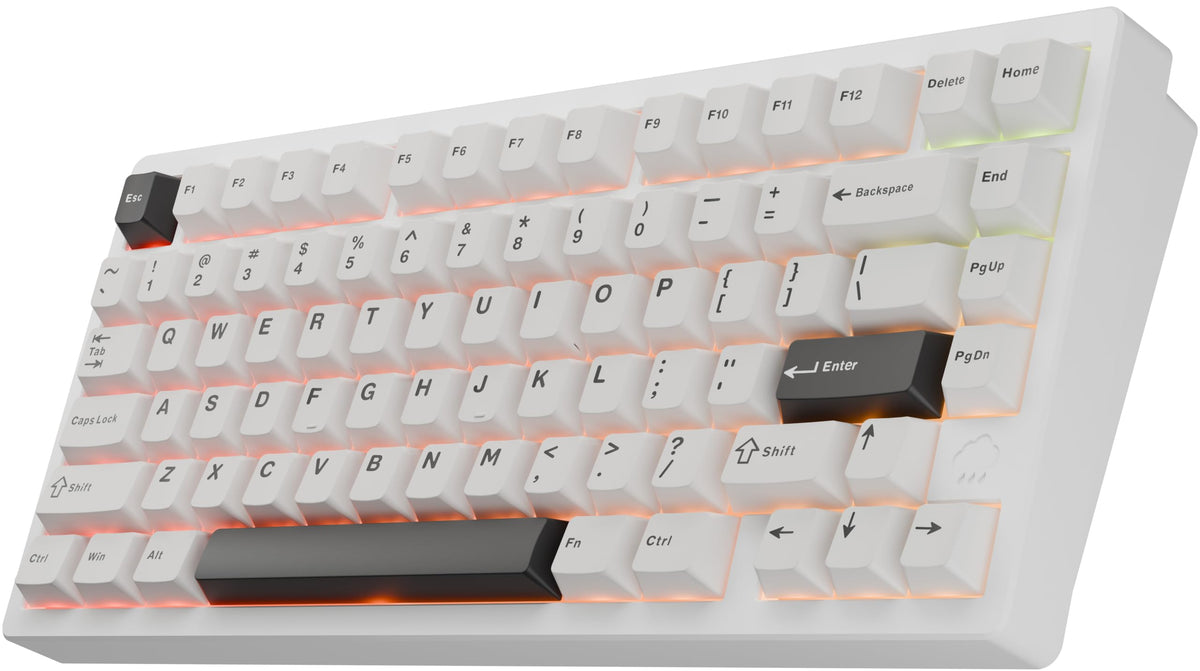 KEEBMONKEY WOBKEY Rainy 75 CNC Aluminum HMX/JWK/Cocoa Switches Triple-Mode Connectivity Mechanical Keyboard with Superior Acoustics, RGB/FR4/Silver SUS304/7000mAh/Cocoa Switch (Pro - Black)
