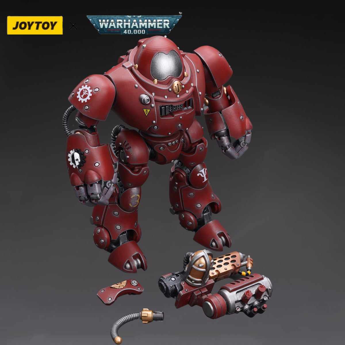 JOYTOY 1/18 Action Figure Warhammer 40,000 Adeptus Mechanicus Kastelan Robot with Incendine Combustor Collection Model Birthday Gift JT7738