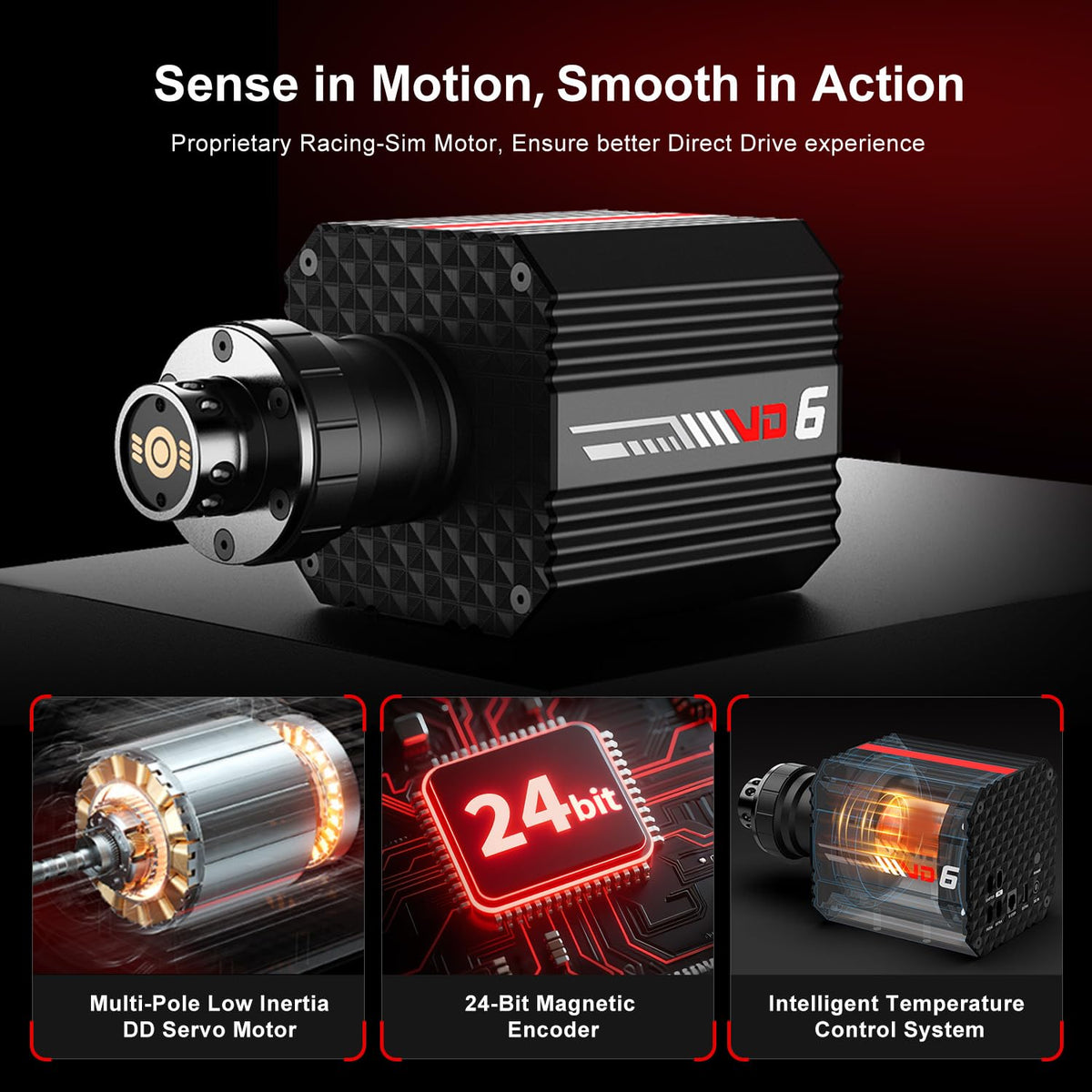 PXN VD6 Bundle: Racing Wheel and Pedals, 6 Nm Direct Drive Force Feedback
