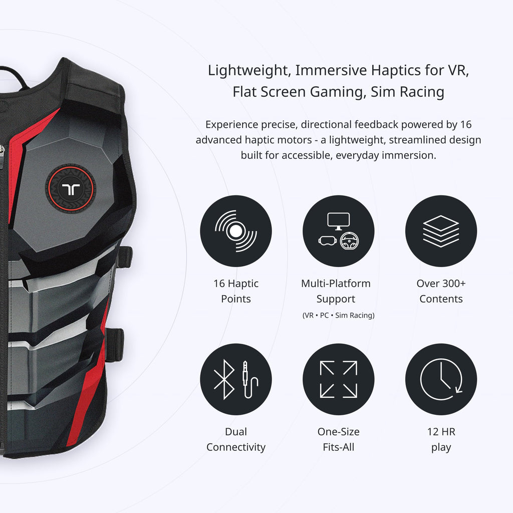 bHaptics Starter Bundle Onyx | TactSuit Air Onyx & TactSleeve for VR & PC Gaming | Sim Racing, Music