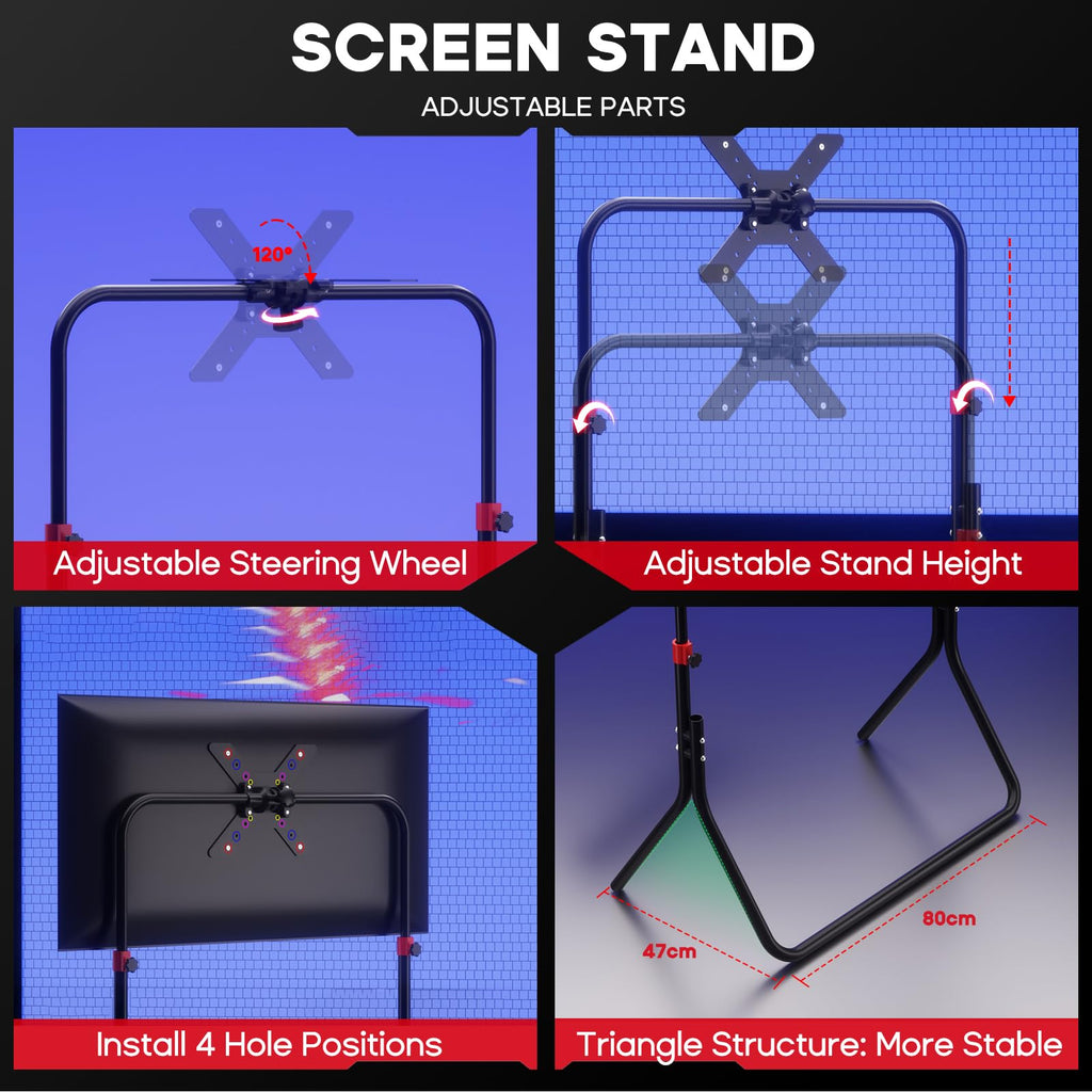 DIWANGUS Foldable Racing Simulator Cockpit with Seat & Monitor Stand