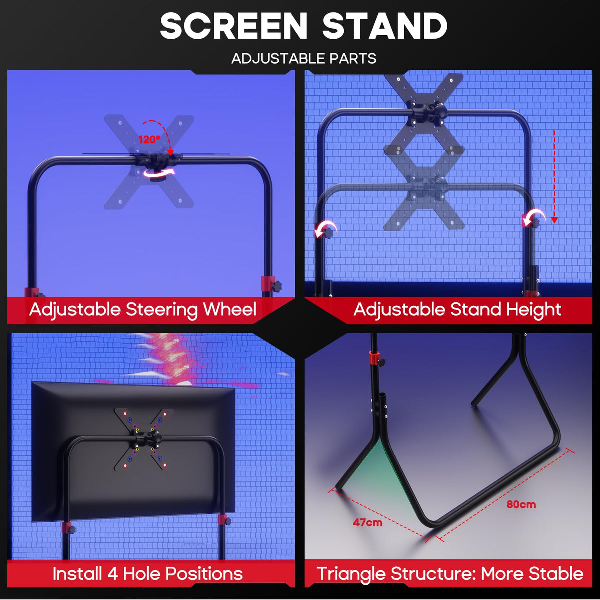 DIWANGUS Foldable Racing Simulator Cockpit with Seat & Monitor Stand