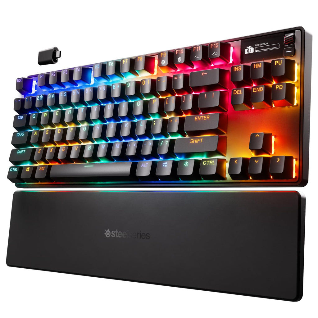 SteelSeries Apex Pro TKL Wireless Gen 3 OmniPoint 3.0 HyperMagnetic Switches — Adjustable Actuation — Rapid Trigger — Rapid Tap/SOCD — Dual Wireless — OLED (Renewed)
