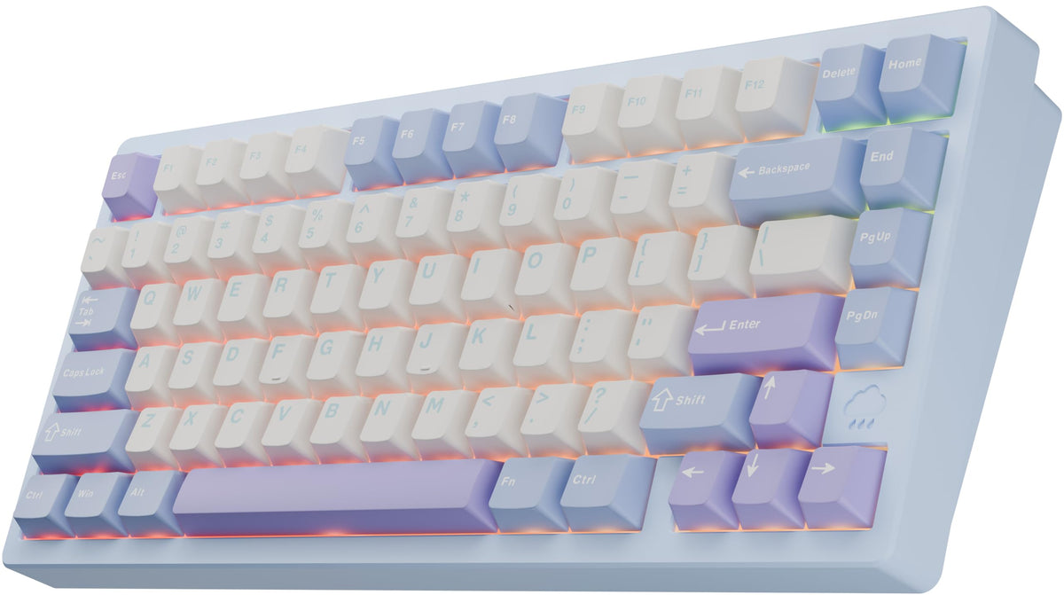 KEEBMONKEY WOBKEY Rainy 75 CNC Aluminum HMX/JWK/Cocoa Switches Triple-Mode Connectivity Mechanical Keyboard with Superior Acoustics, RGB/FR4/Silver SUS304/7000mAh/Cocoa Switch (Pro - Black)