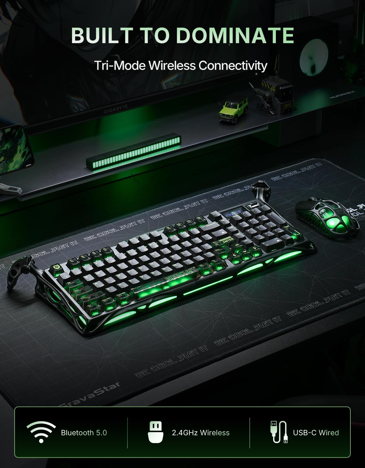 GravaStar Mercury K98 Pro 98 Keys Wireless Mechanical Gaming Keyboard