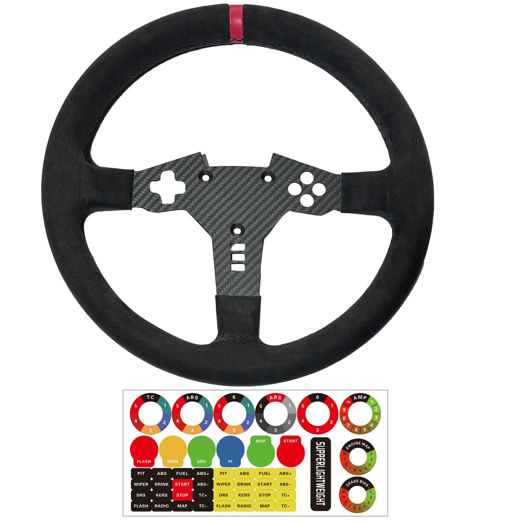 Replace 13 inch lightweight Suede/Leather Steering Wheel Replace Panel For MOZA R5/R3/ES/ESX Bundle Gaming Racing Wheel (With full Suede)