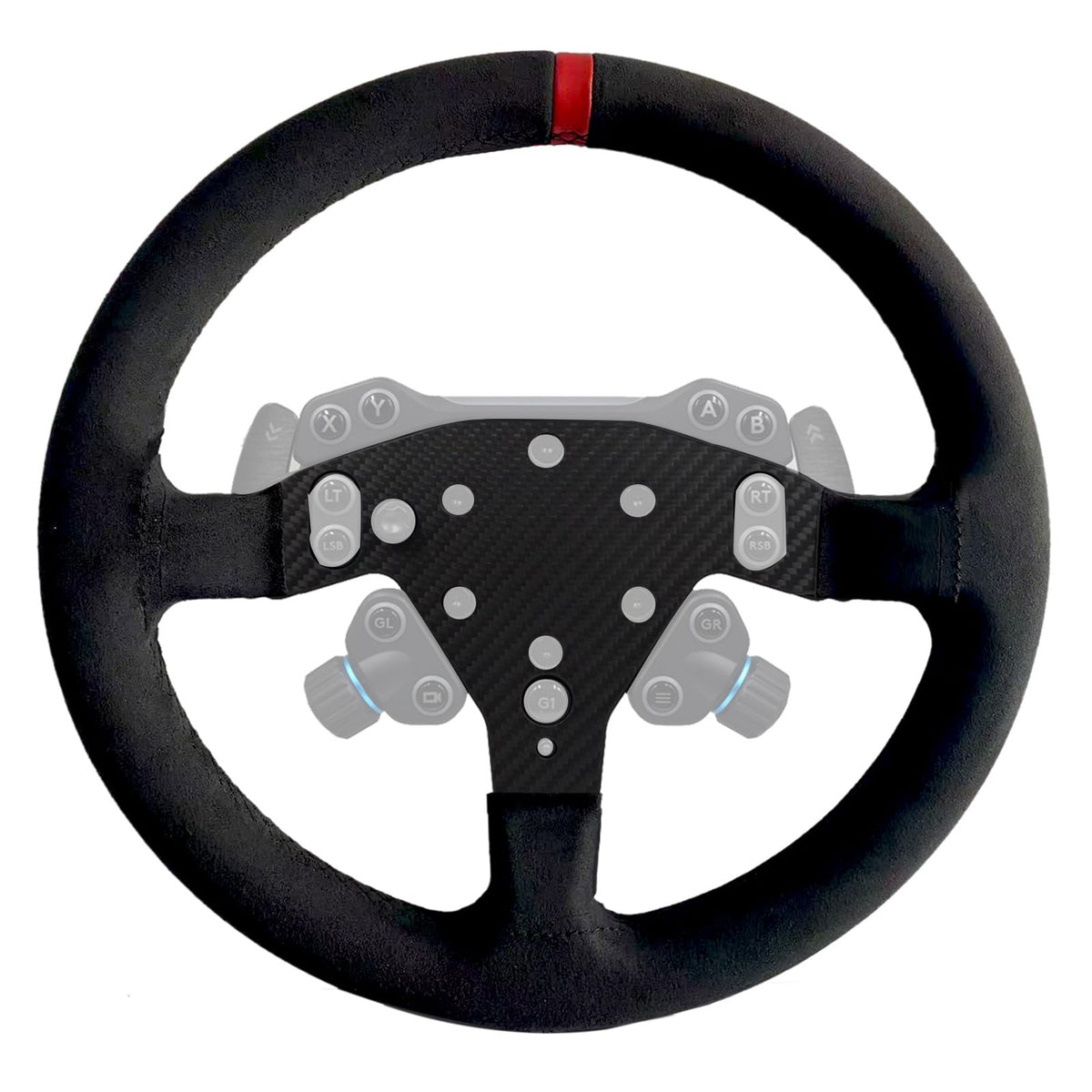 Latest Dual Perforated Leather Grip For Logitech G RS50 System; lightweight Real Carbon Fiber Compatible with Logitech G RS On Xbox Series X/S PS4/PS5 PC Wheel Hub (13 inch-Dual Perforated Leather)
