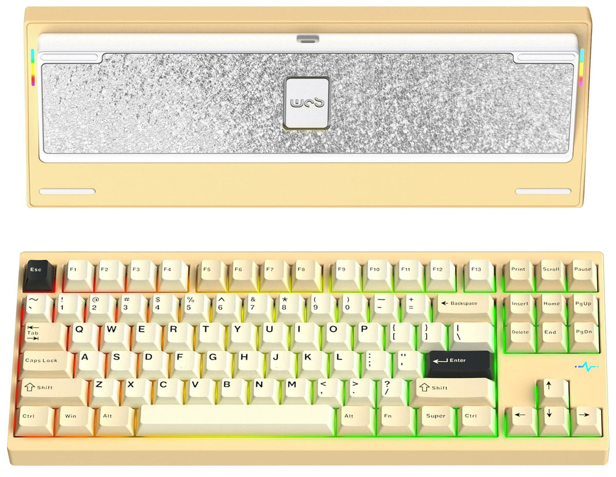 KEEBMONKEY WOBKEY Crush 80 Reboot CNC Aluminum 5-Second Quick-Release Triple-Mode Connectivity Mechanical Keyboard with Superior Acoustics (Pro Black)