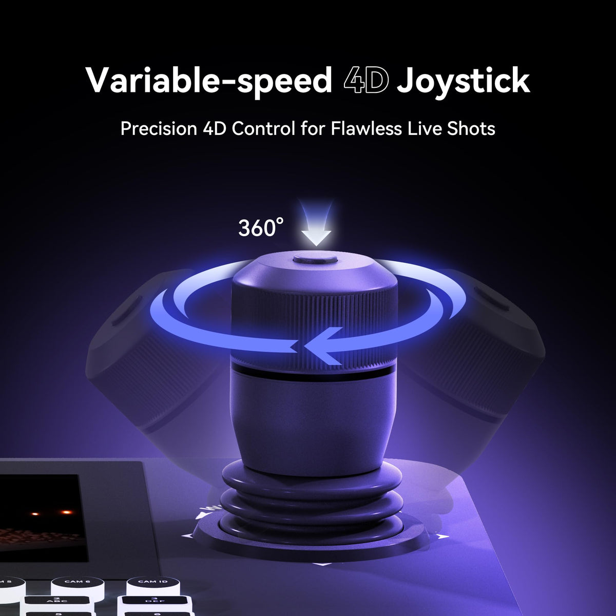 Tenveo NDI PTZ Camera Joystick Controller, 7’’ LCD Quad-Screen Real-time Preview, 4D Joystick Controller, NDI License Included, Support NDI PoE VISCA Pelco-D/P For Church Worship Live Event Streaming
