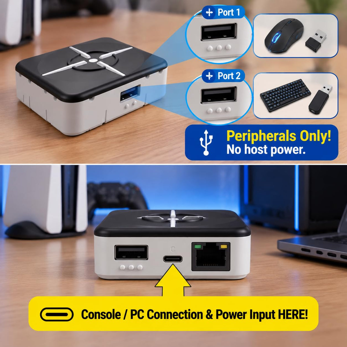 Mcbazel XIM Matrix Multi-Input Adapter Converter for Xbox Series X/S, PS5, Xbox One, PS4, PC | Requires App Setup & Wired Ethernet for PS5 | Not Plug-and-Play