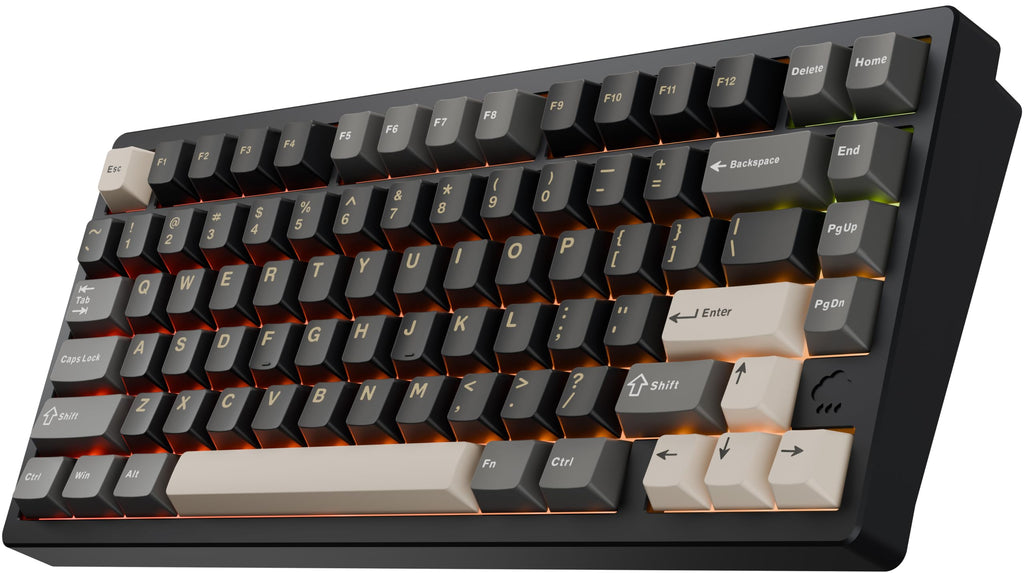 KEEBMONKEY WOBKEY Rainy 75 CNC Aluminum HMX/JWK/Cocoa Switches Triple-Mode Connectivity Mechanical Keyboard with Superior Acoustics, RGB/FR4/Silver SUS304/7000mAh/Cocoa Switch (Pro - Black)