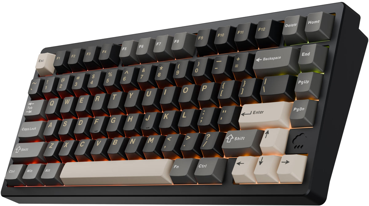 KEEBMONKEY WOBKEY Rainy 75 CNC Aluminum HMX/JWK/Cocoa Switches Triple-Mode Connectivity Mechanical Keyboard with Superior Acoustics, RGB/FR4/Silver SUS304/7000mAh/Cocoa Switch (Pro - Black)