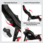 RACGTING Racing Simulator Cockpit Foldable & Adjustable Sim Rig with Seat
