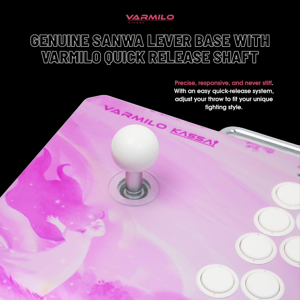 VARMILOARCADE Kassai Arcade Fight Stick Rapid Trigger Tournament Grade Controller for Fighting Games Two Versions Standard PC Only or Pro Compatible with PC PS4 PS5 Switch1 Switch2 (Sakura, Standard (PC))