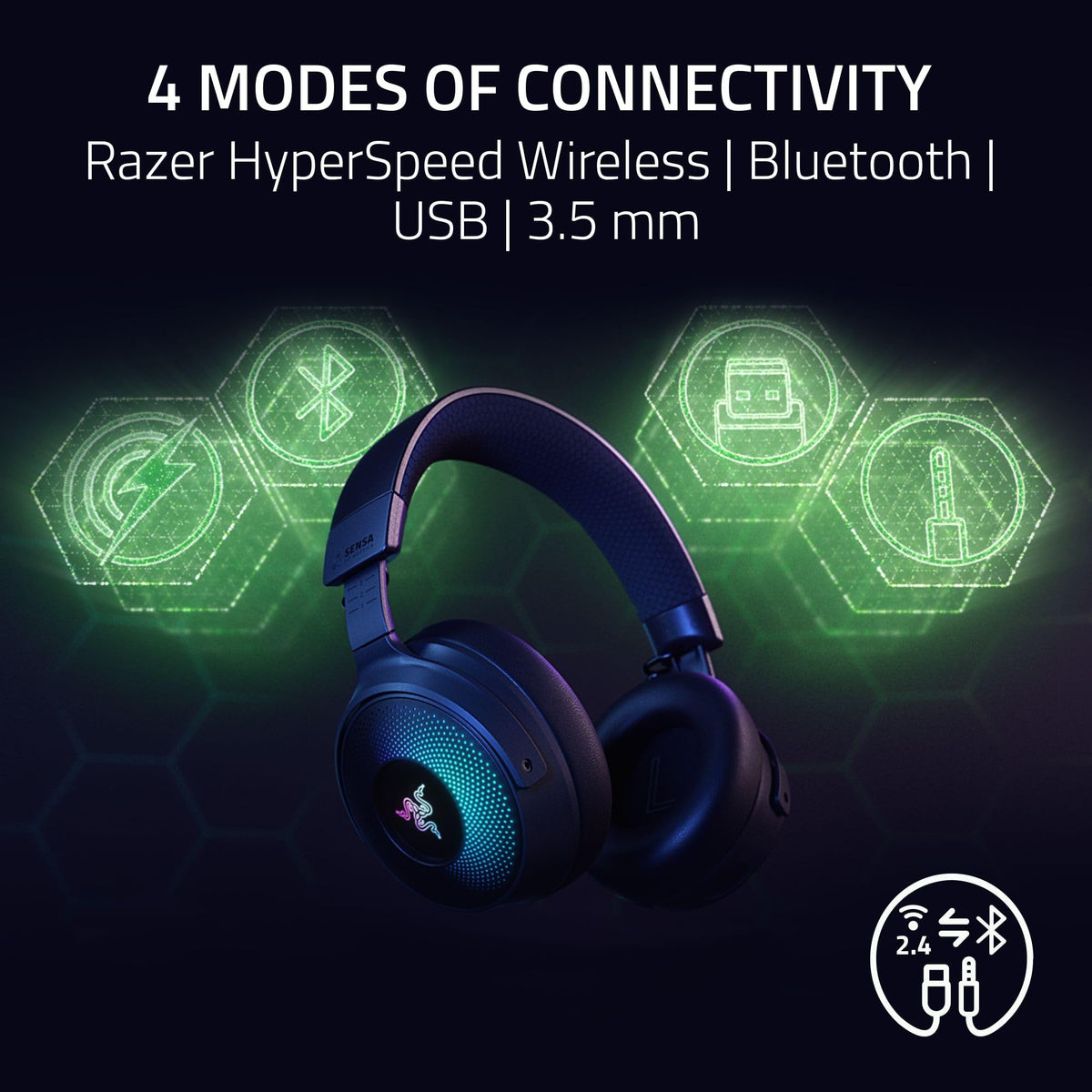 Razer Kraken V4 Pro Wireless Gaming Headset w/OLED Control Hub