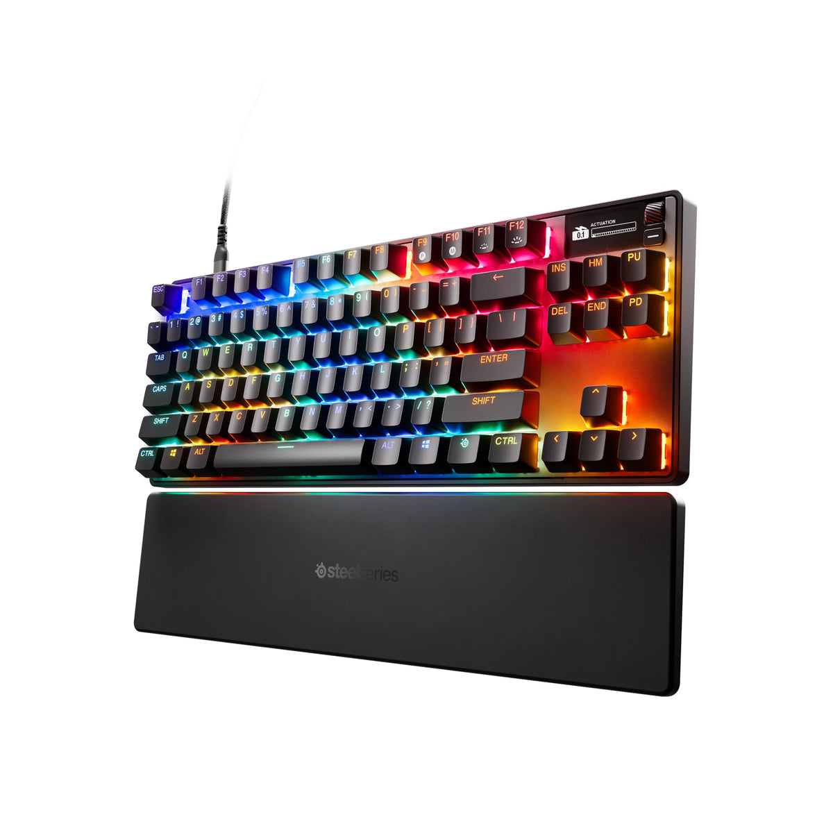 SteelSeries Apex Pro TKL Gen 3 - HyperMagnetic Gaming Keyboard - OmniPoint 3.0 Switches - Adjustable Response - Rapid Trigger - Rapid Tap/SOCD - OLED - PBT Keycaps - USB-C - US Layout QWERTY