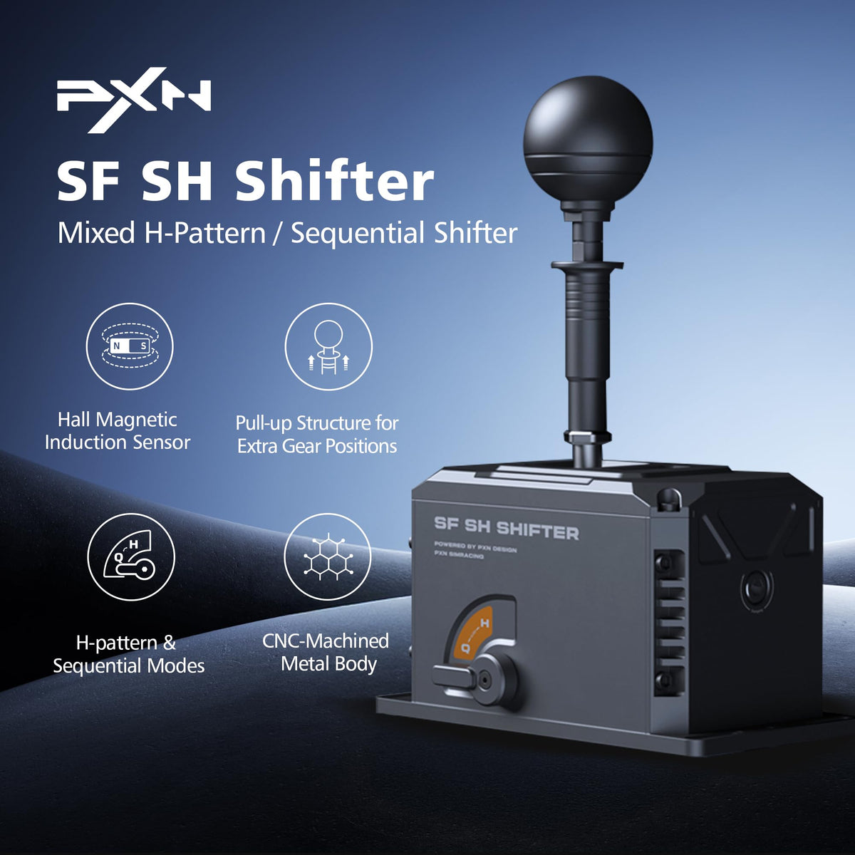 PXN SF SH Sim Racing Shifter for PC - H-Pattern and Sequential Dual Mode