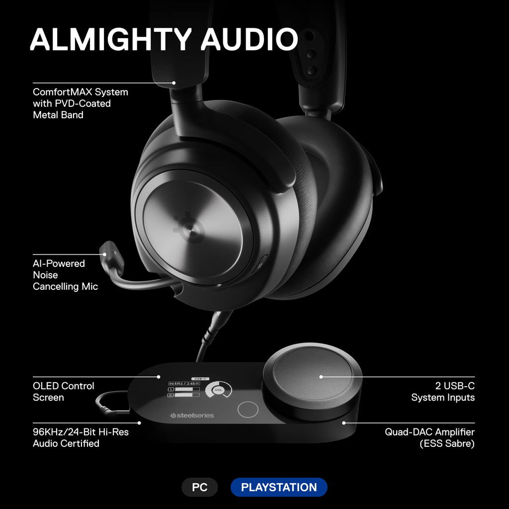 SteelSeries Arctis Nova Pro Multi-System Gaming Headset - Black