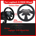 Latest Dual Perforated Leather Grip For Logitech G RS50 System; lightweight Real Carbon Fiber Compatible with Logitech G RS On Xbox Series X/S PS4/PS5 PC Wheel Hub (13 inch-Dual Perforated Leather)