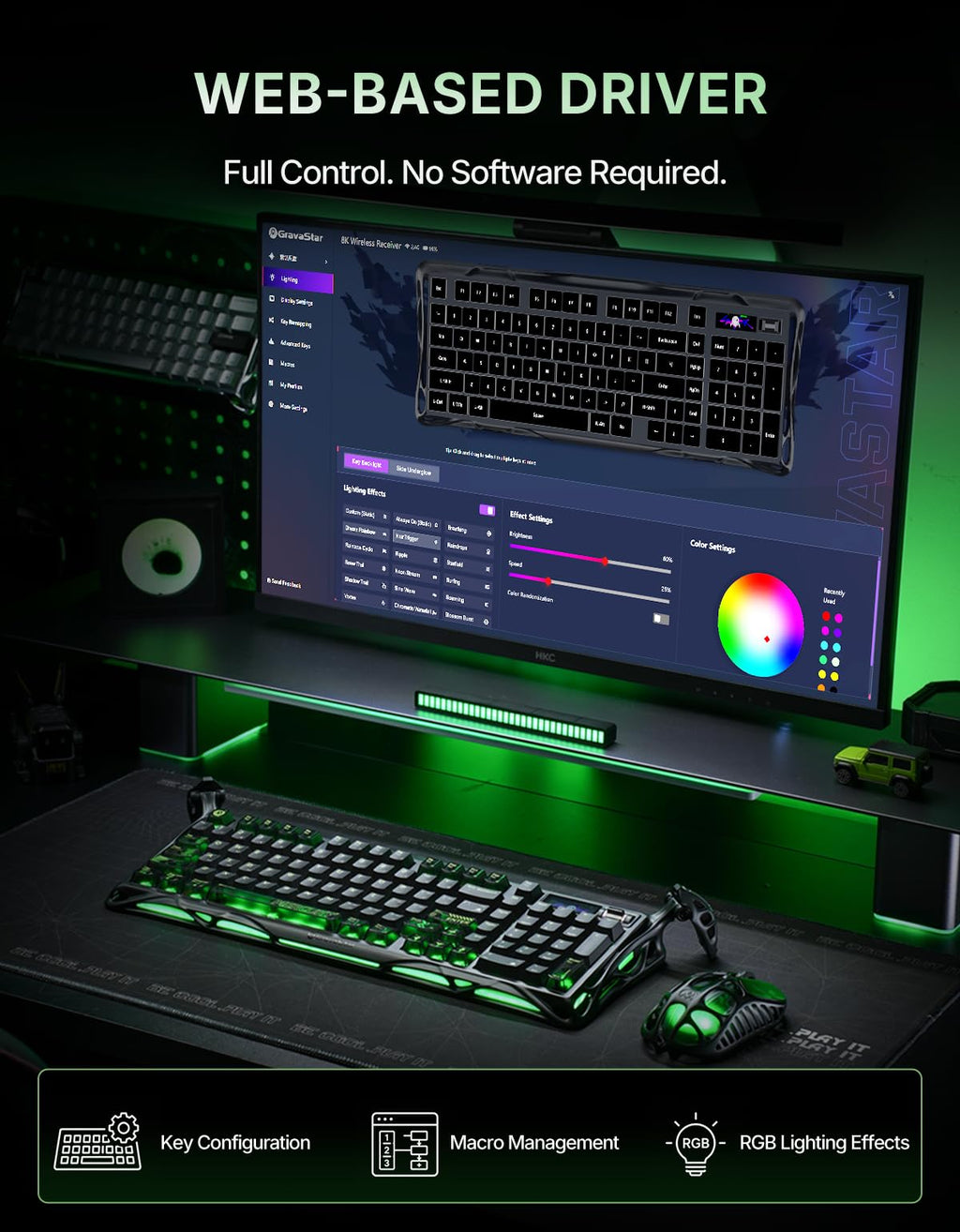 GravaStar Mercury K98 Pro 98 Keys Wireless Mechanical Gaming Keyboard