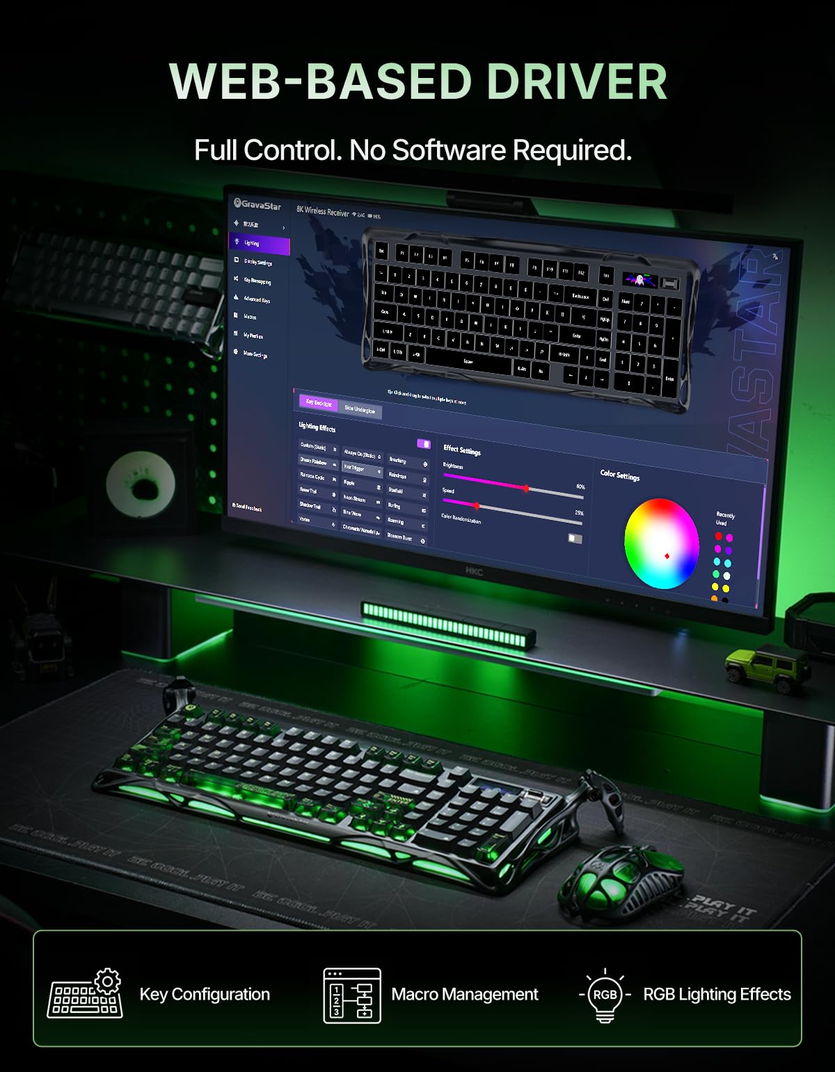 GravaStar Mercury K98 Pro 98 Keys Wireless Mechanical Gaming Keyboard