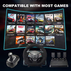 DOYO Gaming Steering Wheel with Pedals and Shifter, 1080° Racing Wheel with Hall Effect Pedals and Paddle Shifters, Vibration Feedback Steering Wheel Compatible with PC/PS4/Xbox One/Xbox Series X|S/PS3/Switch