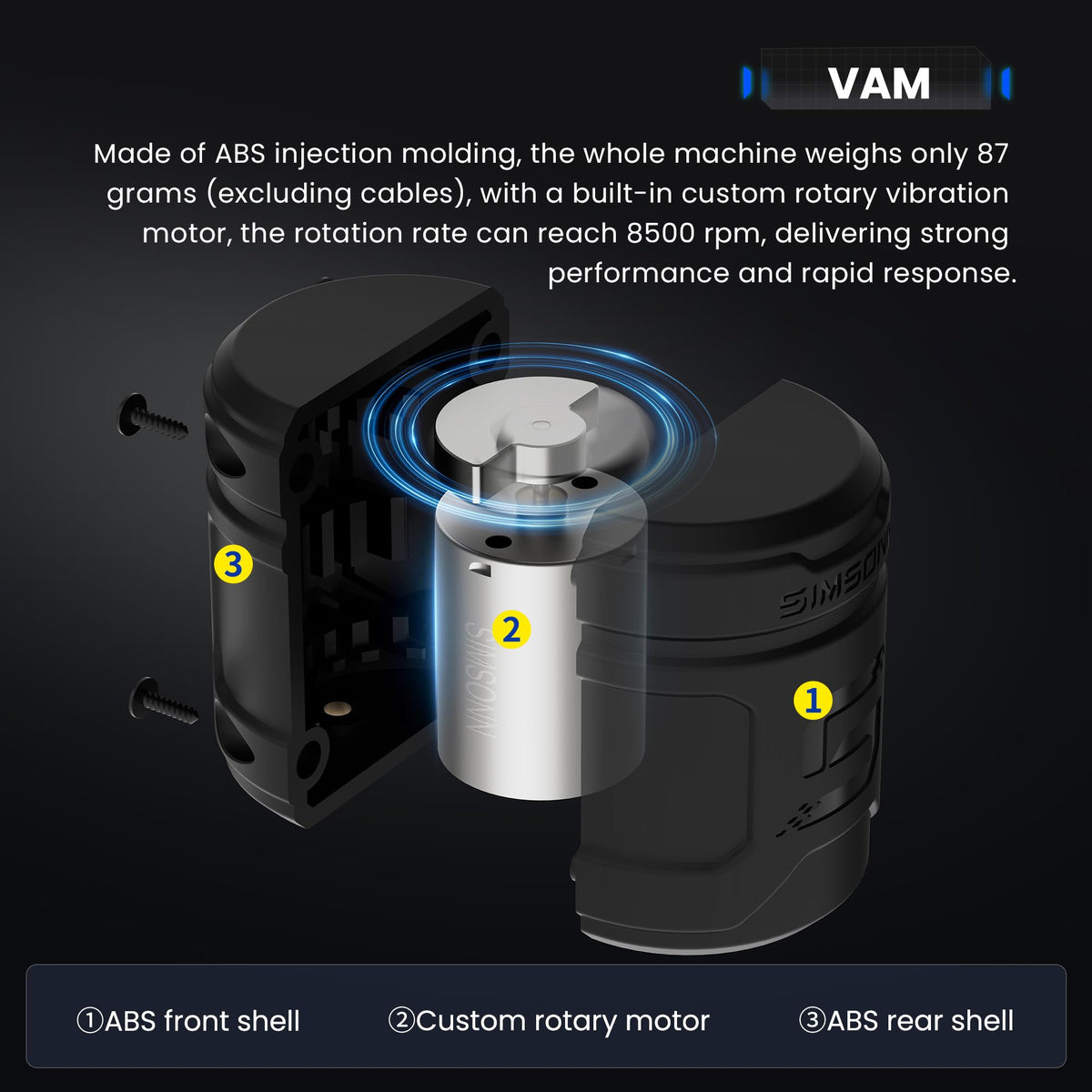 SIMSONN Racing Simulator Pedals Vibration Motor Module Haptic Pedals Reactor (3PCS vam pro set)