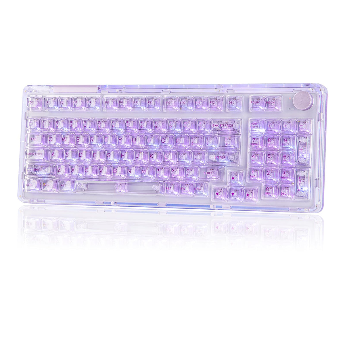 KiiBoom Phantom 98 Crystal Mechanical Gaming Keyboard, Shine Through Keycap