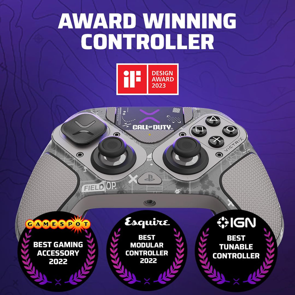 PDP Victrix Pro BFG Wireless Gaming Controller for Playstation 5, PS5/PS4/PC, Modular Esports Gamepad, Remappable Buttons, Customizable Triggers, Paddles, D-Pad, Fightpad, COD Call of Duty: Field Op