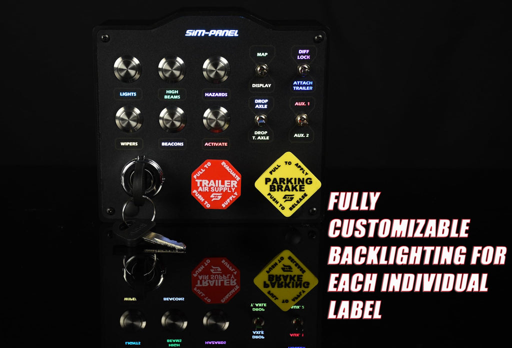 SIM-PANEL HT/HTE Button Box for American Truck Simulator (ATS/ETS2 Button Box) (W/Customizable BACKLIGHTING)